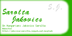 sarolta jakovics business card